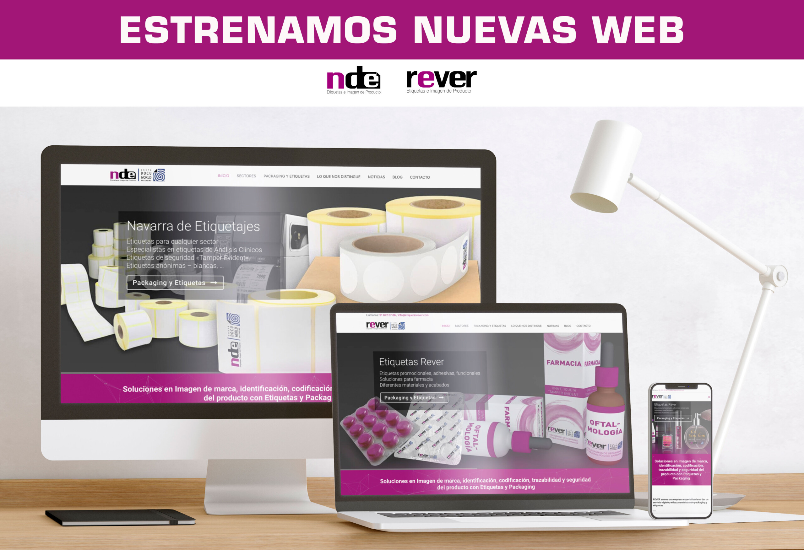 Navarra de Etiquetajes y Etiquetas Rever estrenan sus páginas web