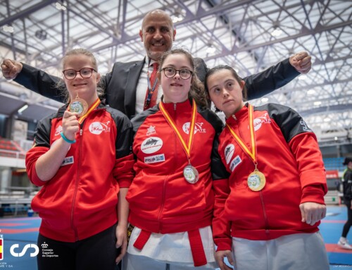 La empresa DRIMPAK del Grupo Docuworld Packaging patrocinadora del equipo de Competición “Los Álbóndigas” de Para-Kárate del Club de Karate de Pozuelo.